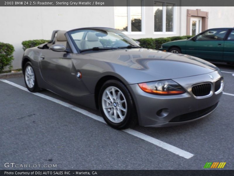 Sterling Grey Metallic / Beige 2003 BMW Z4 2.5i Roadster