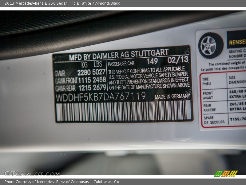 Polar White / Almond/Black 2013 Mercedes-Benz E 350 Sedan