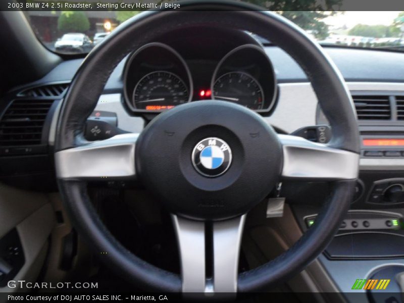 Sterling Grey Metallic / Beige 2003 BMW Z4 2.5i Roadster