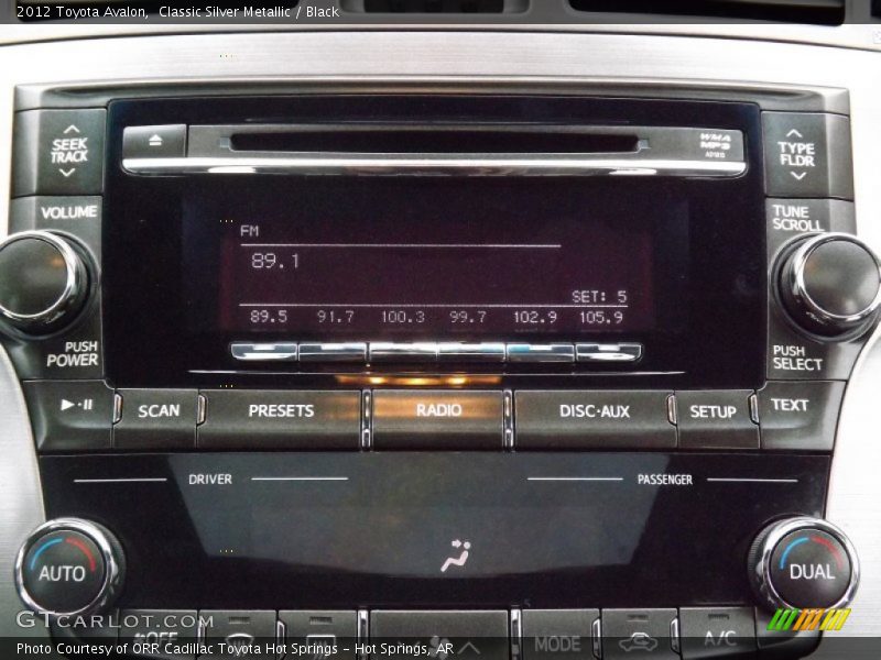 Classic Silver Metallic / Black 2012 Toyota Avalon