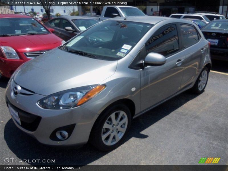 Liquid Silver Metallic / Black w/Red Piping 2012 Mazda MAZDA2 Touring