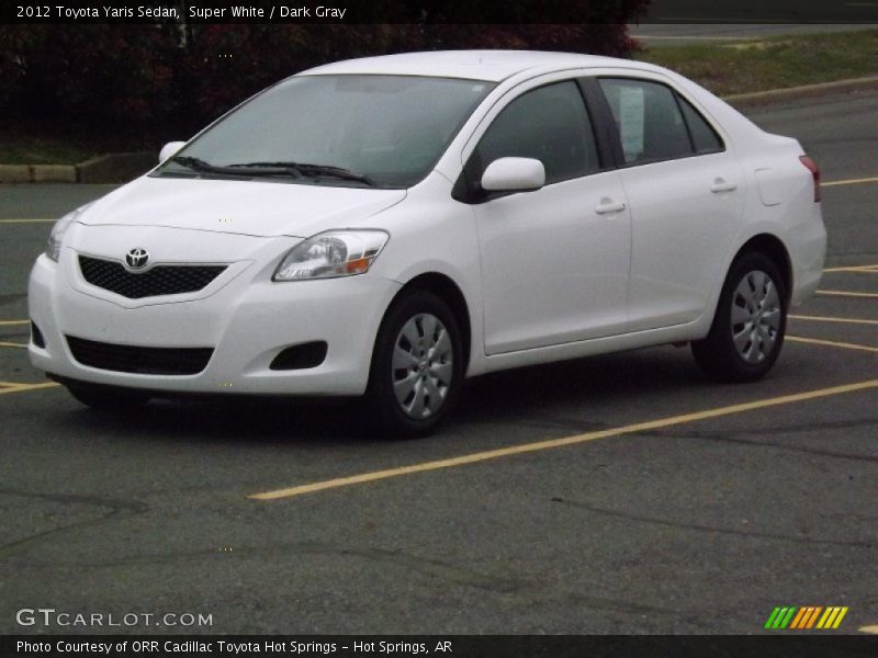 Super White / Dark Gray 2012 Toyota Yaris Sedan