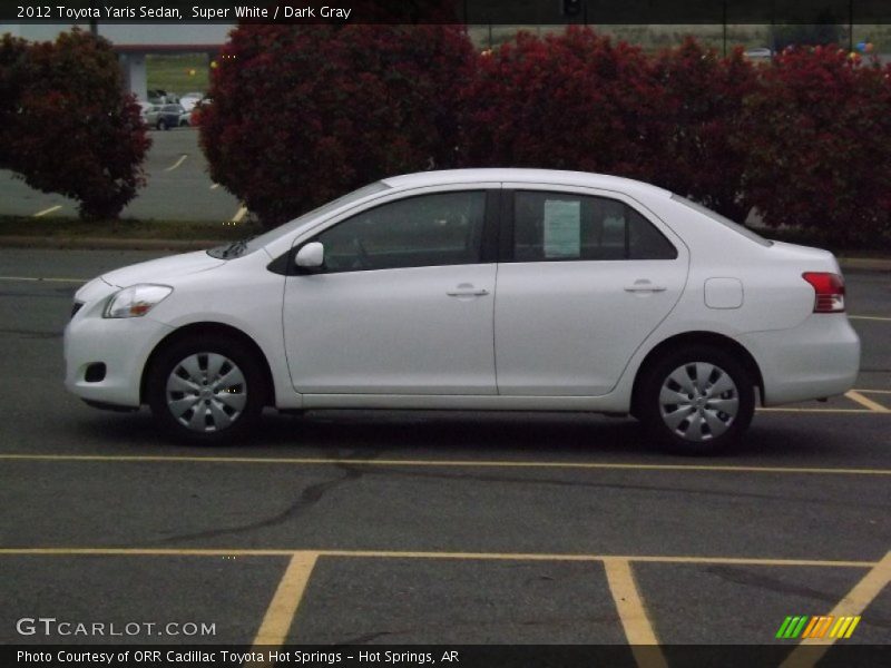 Super White / Dark Gray 2012 Toyota Yaris Sedan