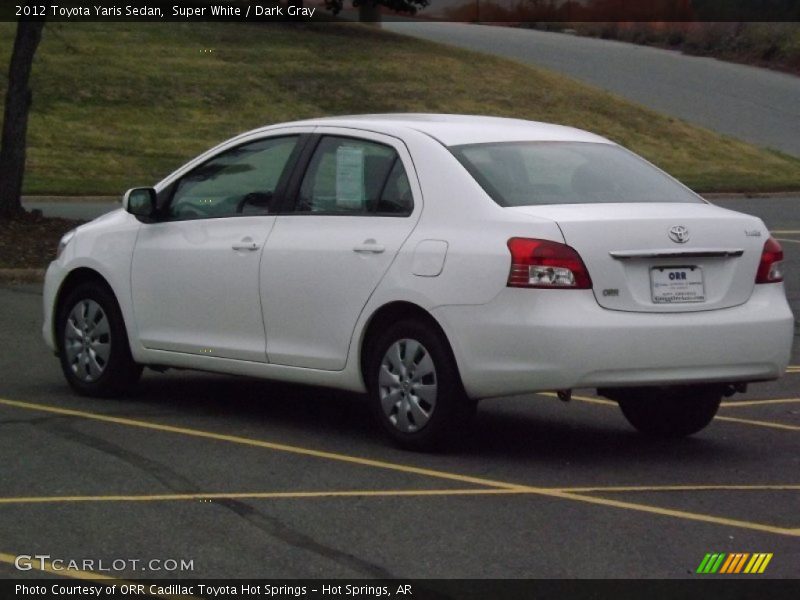 Super White / Dark Gray 2012 Toyota Yaris Sedan