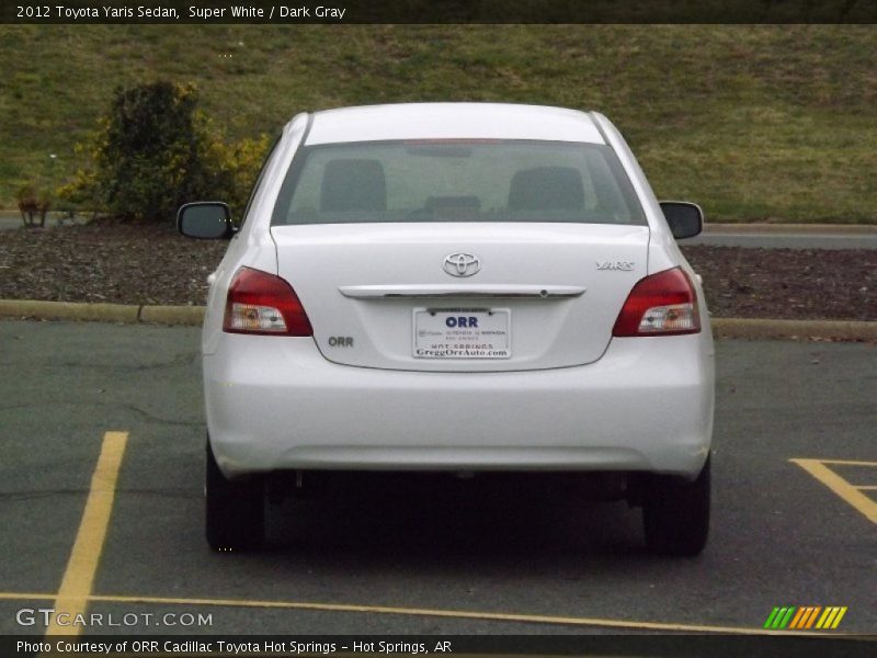 Super White / Dark Gray 2012 Toyota Yaris Sedan
