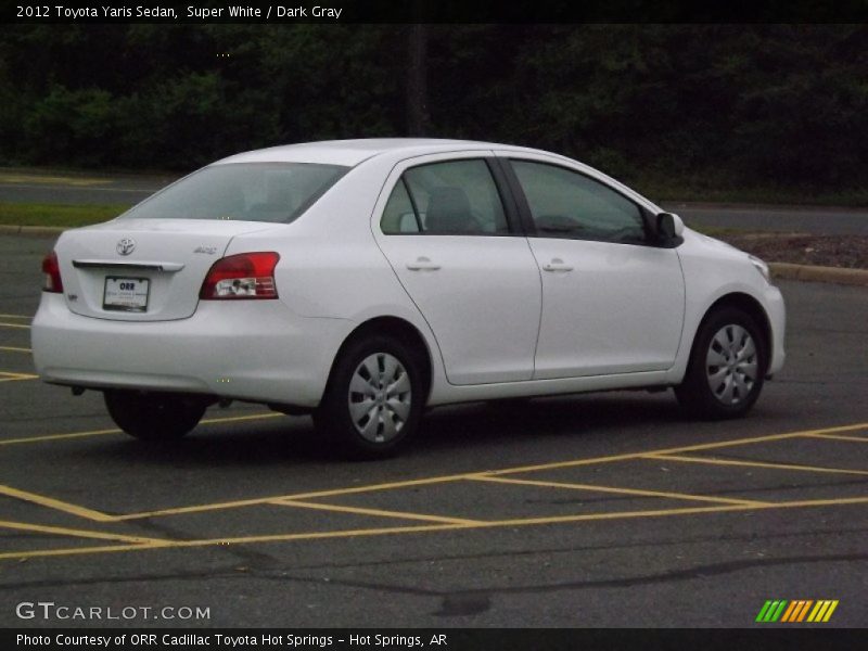 Super White / Dark Gray 2012 Toyota Yaris Sedan