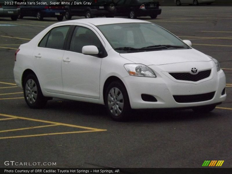 Super White / Dark Gray 2012 Toyota Yaris Sedan