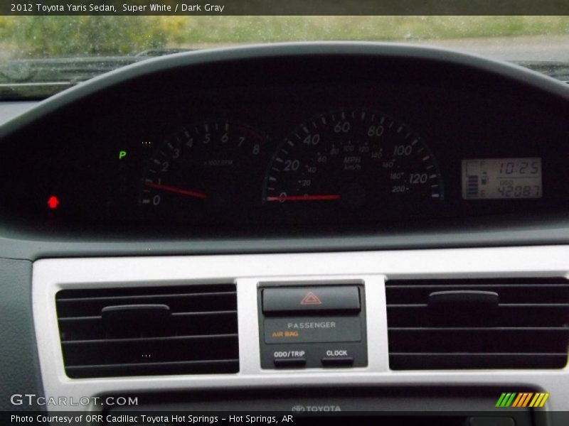 Super White / Dark Gray 2012 Toyota Yaris Sedan