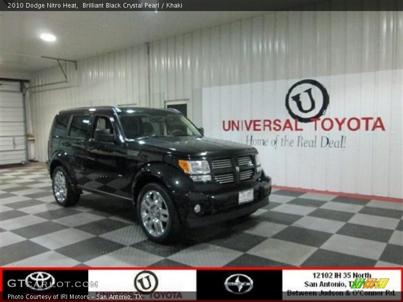 Brilliant Black Crystal Pearl / Khaki 2010 Dodge Nitro Heat