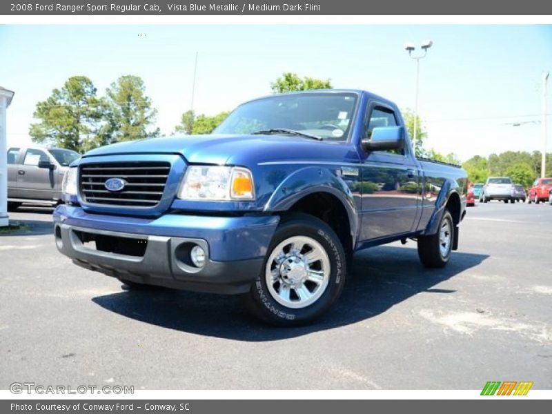 Vista Blue Metallic / Medium Dark Flint 2008 Ford Ranger Sport Regular Cab