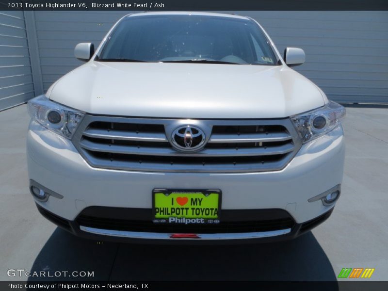 Blizzard White Pearl / Ash 2013 Toyota Highlander V6