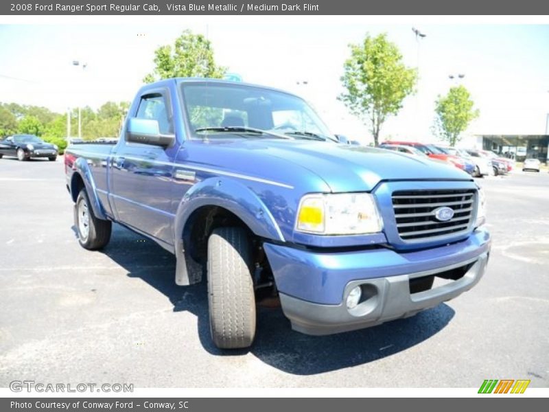 Vista Blue Metallic / Medium Dark Flint 2008 Ford Ranger Sport Regular Cab
