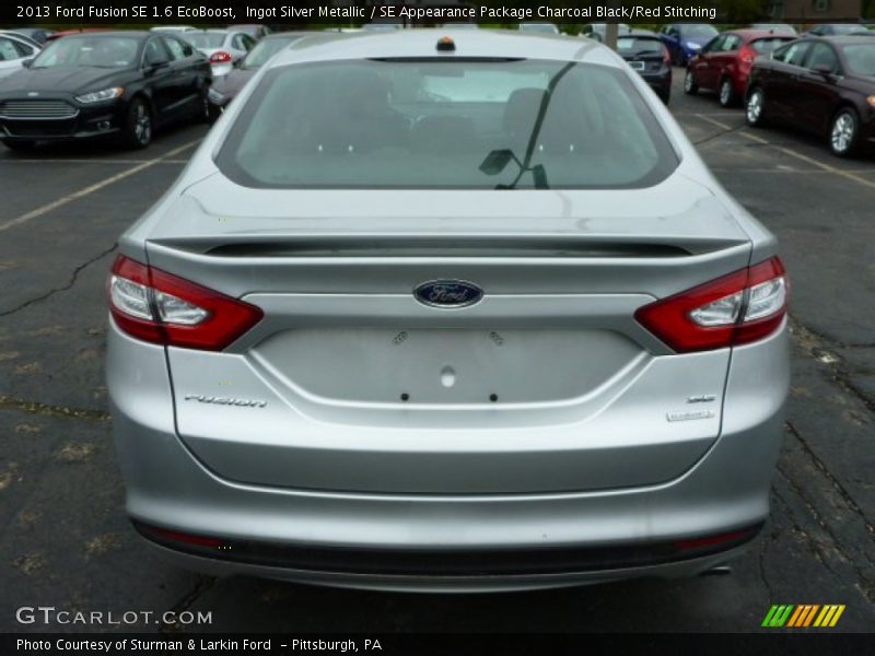 Ingot Silver Metallic / SE Appearance Package Charcoal Black/Red Stitching 2013 Ford Fusion SE 1.6 EcoBoost