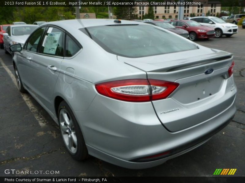 Ingot Silver Metallic / SE Appearance Package Charcoal Black/Red Stitching 2013 Ford Fusion SE 1.6 EcoBoost