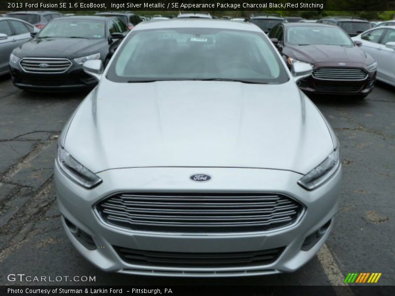 Ingot Silver Metallic / SE Appearance Package Charcoal Black/Red Stitching 2013 Ford Fusion SE 1.6 EcoBoost