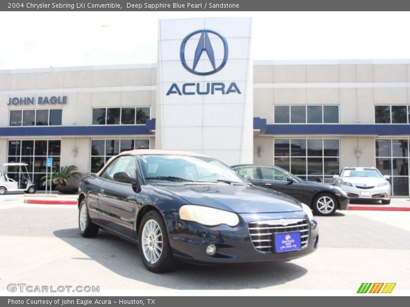 Deep Sapphire Blue Pearl / Sandstone 2004 Chrysler Sebring LXi Convertible