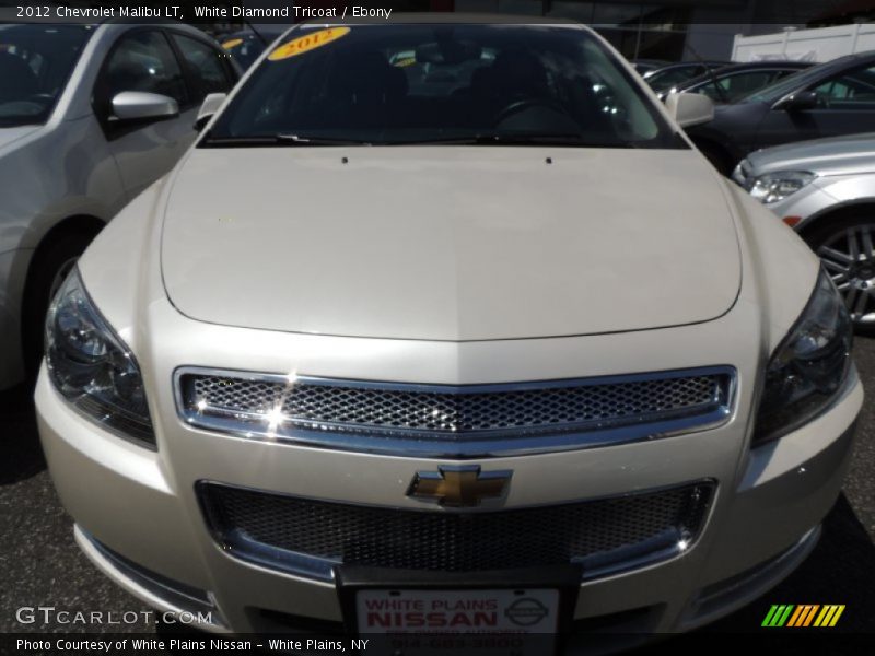 White Diamond Tricoat / Ebony 2012 Chevrolet Malibu LT