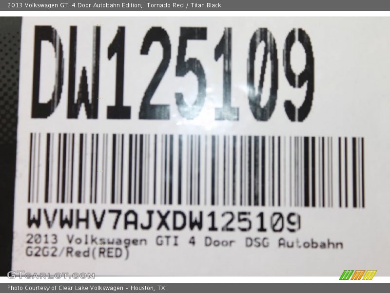Tornado Red / Titan Black 2013 Volkswagen GTI 4 Door Autobahn Edition
