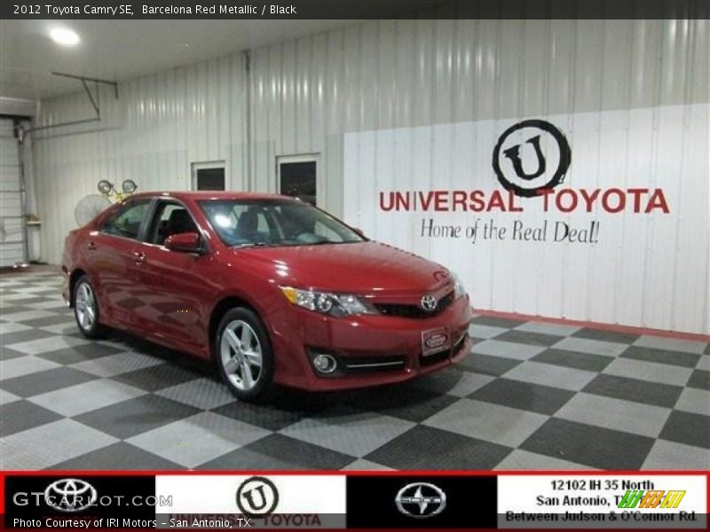 Barcelona Red Metallic / Black 2012 Toyota Camry SE