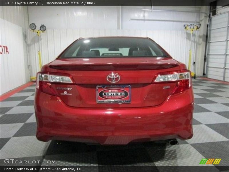 Barcelona Red Metallic / Black 2012 Toyota Camry SE
