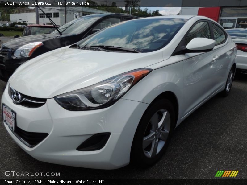 Pearl White / Beige 2011 Hyundai Elantra GLS