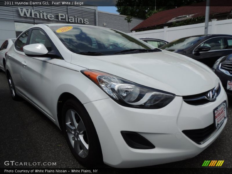 Pearl White / Beige 2011 Hyundai Elantra GLS