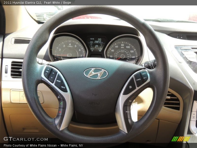 Pearl White / Beige 2011 Hyundai Elantra GLS