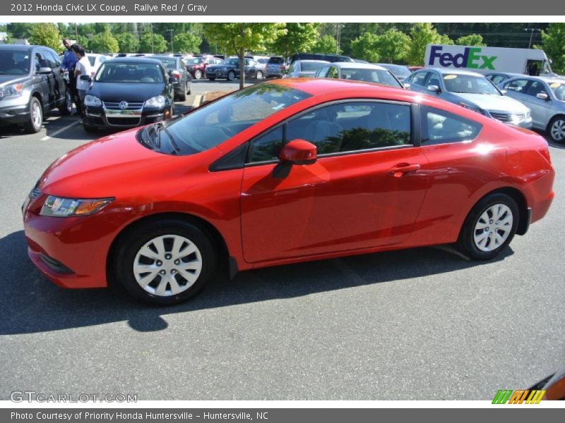 Rallye Red / Gray 2012 Honda Civic LX Coupe