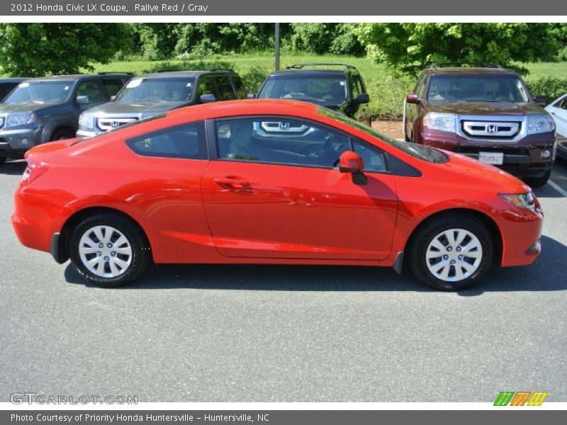 Rallye Red / Gray 2012 Honda Civic LX Coupe