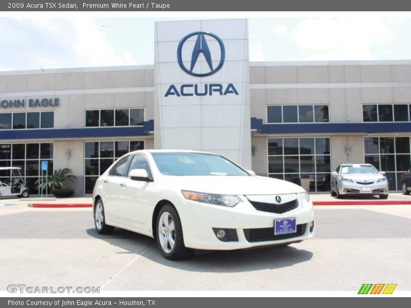 Premium White Pearl / Taupe 2009 Acura TSX Sedan