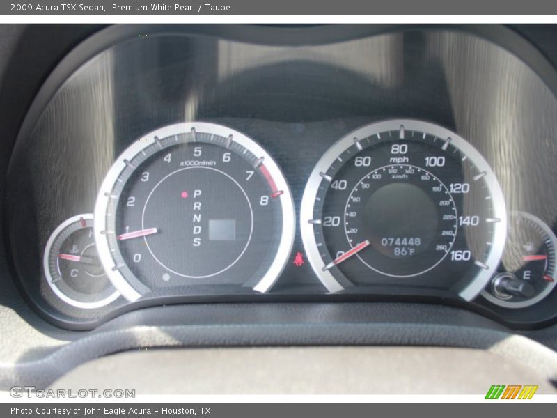 Premium White Pearl / Taupe 2009 Acura TSX Sedan
