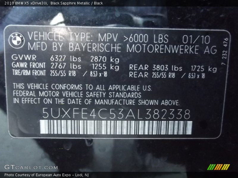 Black Sapphire Metallic / Black 2010 BMW X5 xDrive30i