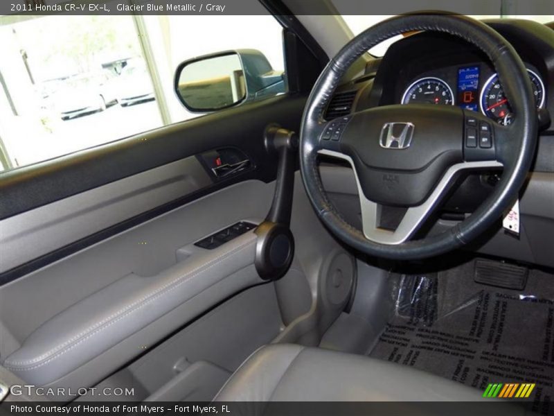 Glacier Blue Metallic / Gray 2011 Honda CR-V EX-L