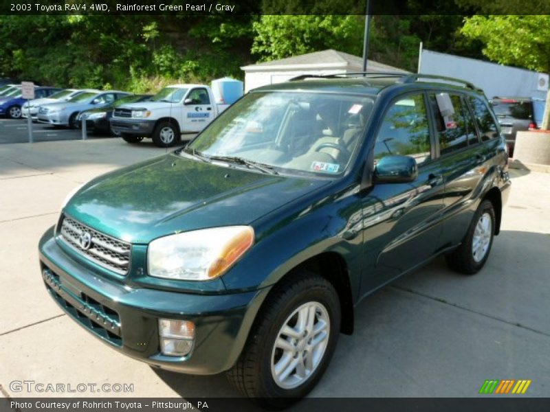 Rainforest Green Pearl / Gray 2003 Toyota RAV4 4WD