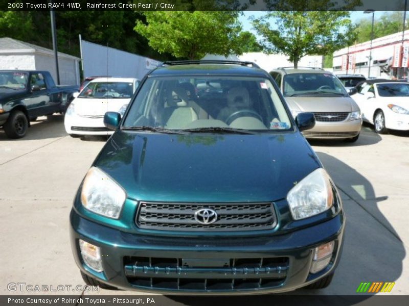 Rainforest Green Pearl / Gray 2003 Toyota RAV4 4WD