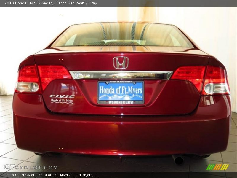 Tango Red Pearl / Gray 2010 Honda Civic EX Sedan
