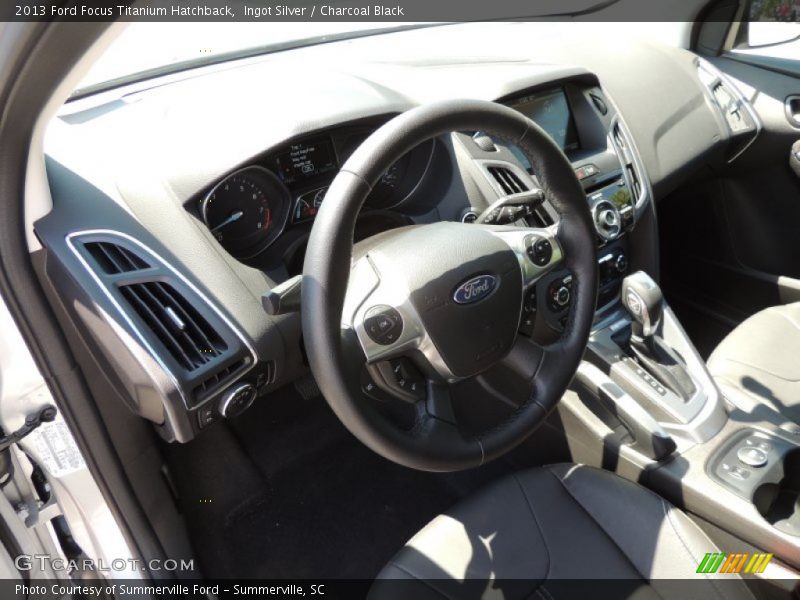 Ingot Silver / Charcoal Black 2013 Ford Focus Titanium Hatchback