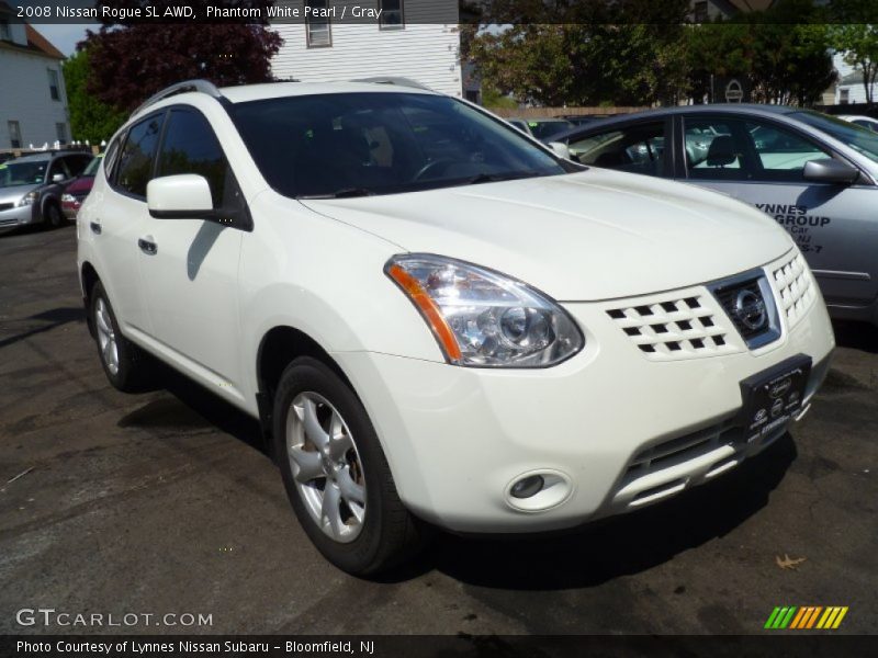Phantom White Pearl / Gray 2008 Nissan Rogue SL AWD