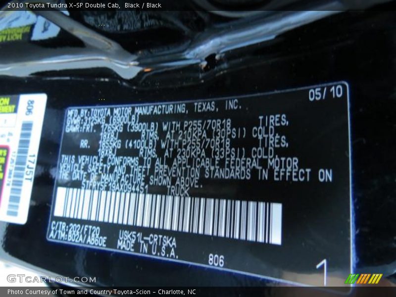 202 - 2010 Toyota Tundra X-SP Double Cab