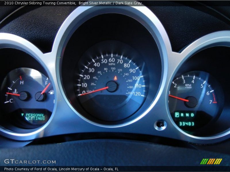 Bright Silver Metallic / Dark Slate Gray 2010 Chrysler Sebring Touring Convertible