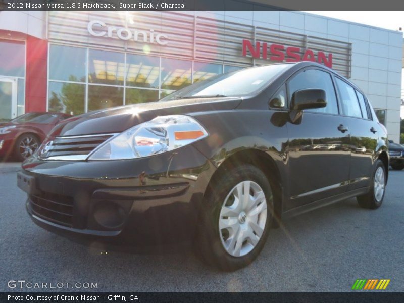 Super Black / Charcoal 2012 Nissan Versa 1.8 S Hatchback