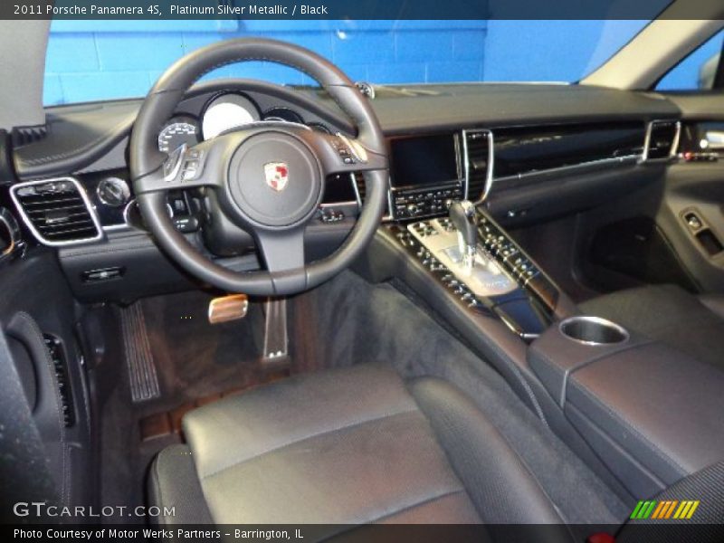 Platinum Silver Metallic / Black 2011 Porsche Panamera 4S