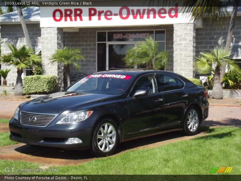 Verdigris Green Mica / Black 2009 Lexus LS 460