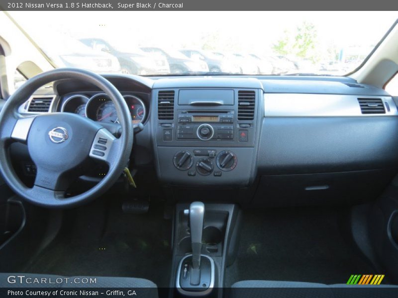 Super Black / Charcoal 2012 Nissan Versa 1.8 S Hatchback