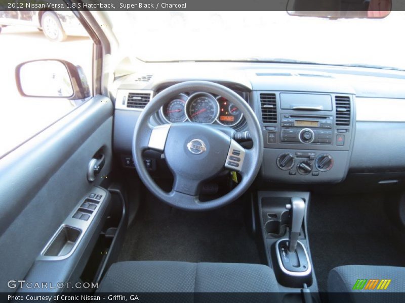 Super Black / Charcoal 2012 Nissan Versa 1.8 S Hatchback