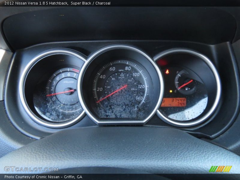 Super Black / Charcoal 2012 Nissan Versa 1.8 S Hatchback