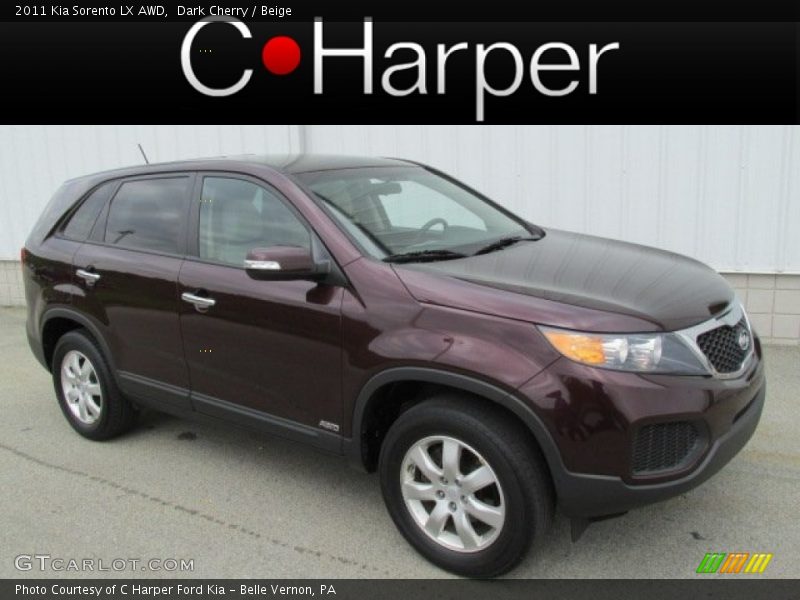 Dark Cherry / Beige 2011 Kia Sorento LX AWD