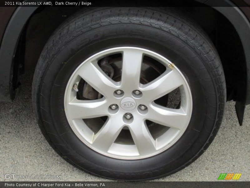 Dark Cherry / Beige 2011 Kia Sorento LX AWD