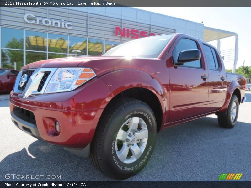 Cayenne Red / Beige 2013 Nissan Frontier SV V6 Crew Cab