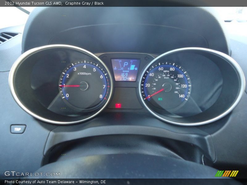 Graphite Gray / Black 2012 Hyundai Tucson GLS AWD
